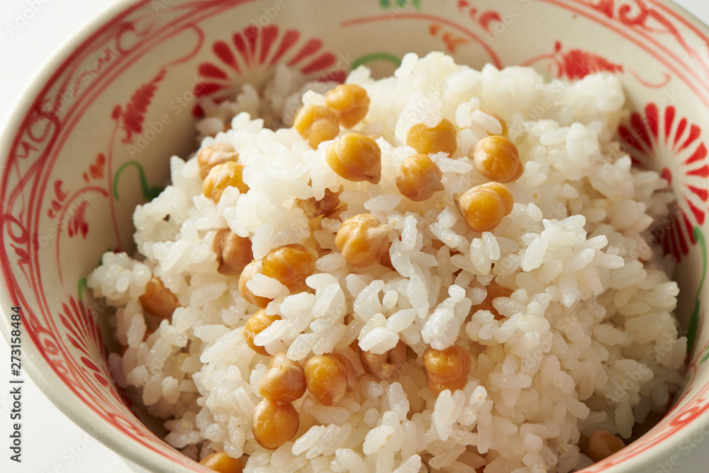 Bowl of rice with chick pea Bowl of rice with chick pea