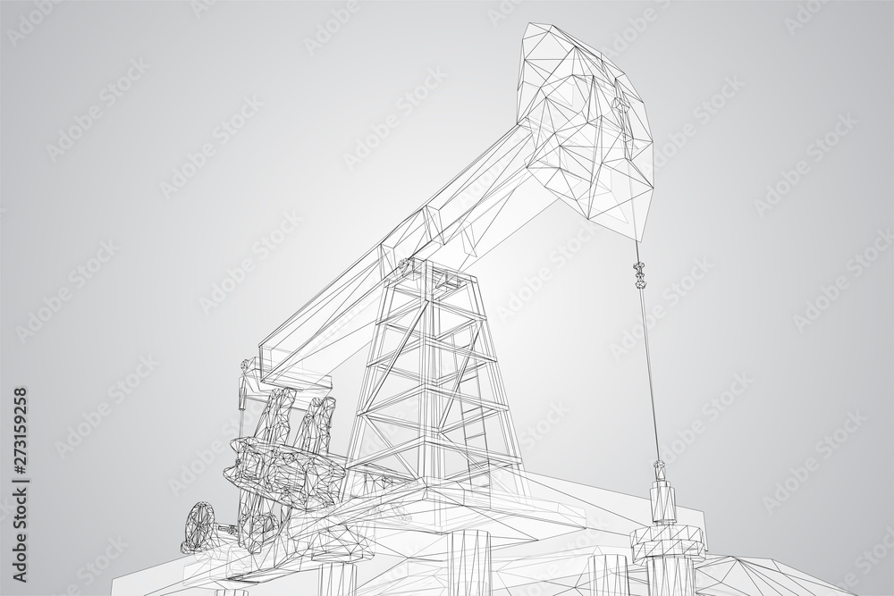 oil derrick. vector 3d object. mining of minerals.