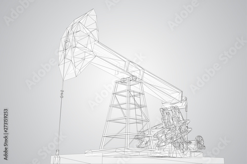 oil derrick. vector 3d object. mining of minerals.