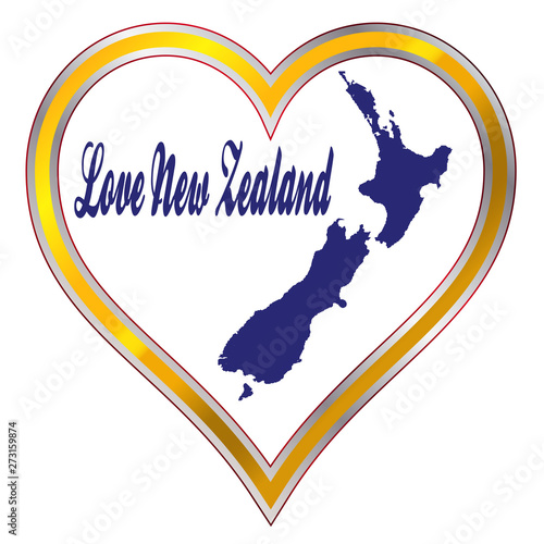 Obraz na plátně Love New Zealand Silhouette