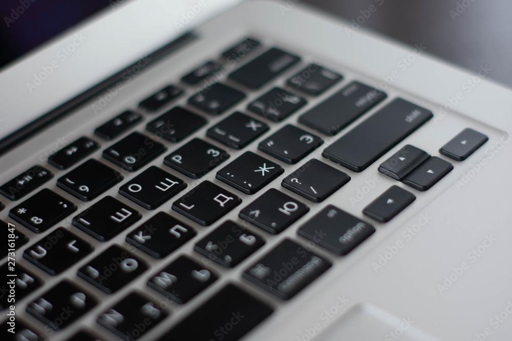 Large photo of black keyboard in laptop