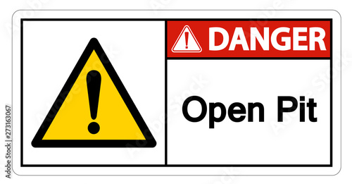 Danger Open Pit Symbol Sign Isolate On White Background,Vector Illustration