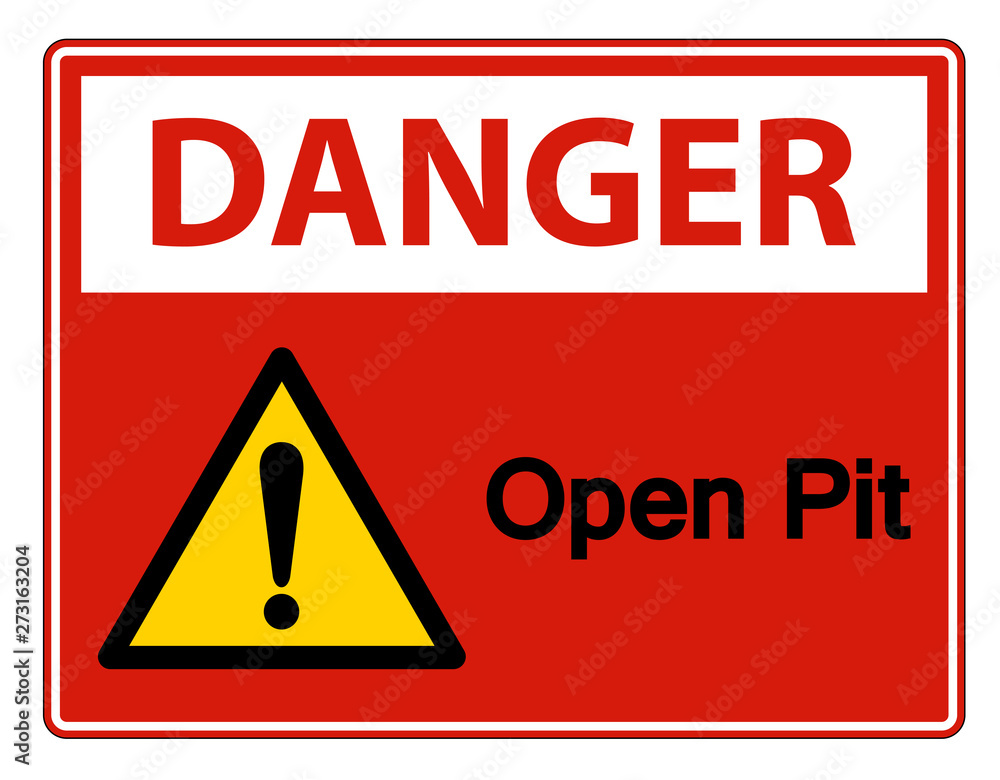 Danger Open Pit Symbol Sign Isolate On White Background,Vector Illustration Danger Open Pit Symbol Sign Isolate On White Background,Vector Illustration