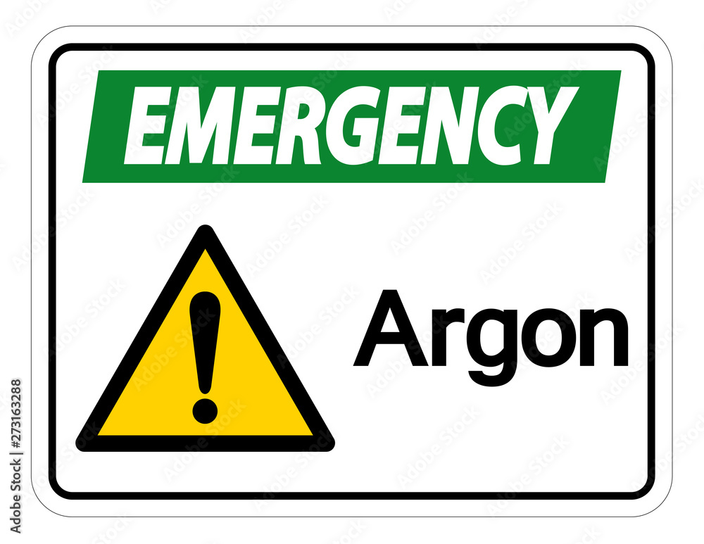 Emergency Argon Symbol Sign Isolate On White Background,Vector Illustration Emergency Argon Symbol Sign Isolate On White Background,Vector Illustration