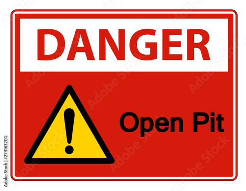 Danger Open Pit Symbol Sign Isolate On White Background,Vector Illustration