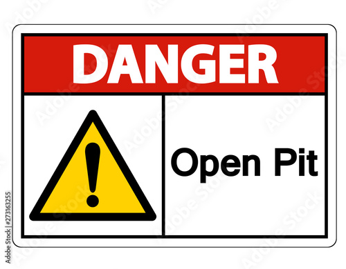 Danger Open Pit Symbol Sign Isolate On White Background,Vector Illustration