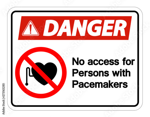 Danger No Access For Persons With Pacemaker Symbol Sign Isolate On White Background,Vector Illustration