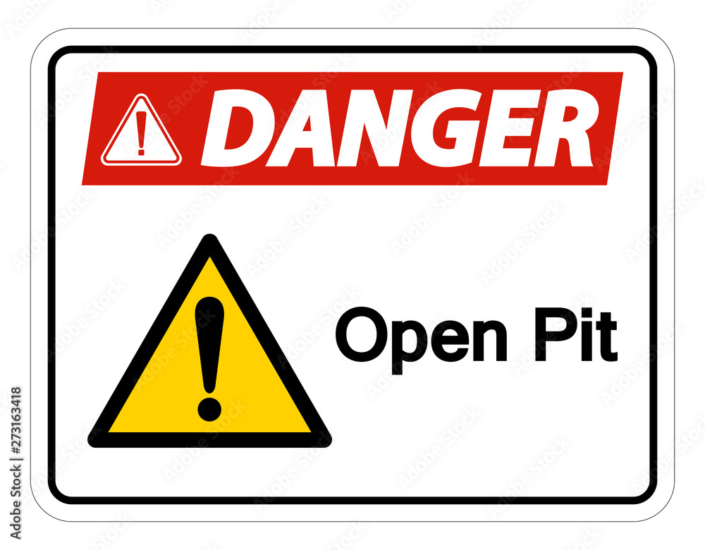 Danger Open Pit Symbol Sign Isolate On White Background,Vector Illustration Danger Open Pit Symbol Sign Isolate On White Background,Vector Illustration