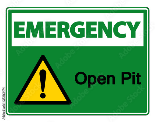 Emergency Open Pit Symbol Sign Isolate On White Background,Vector Illustration