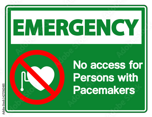 Emergency No Access For Persons With Pacemaker Symbol Sign Isolate On White Background,Vector Illustration