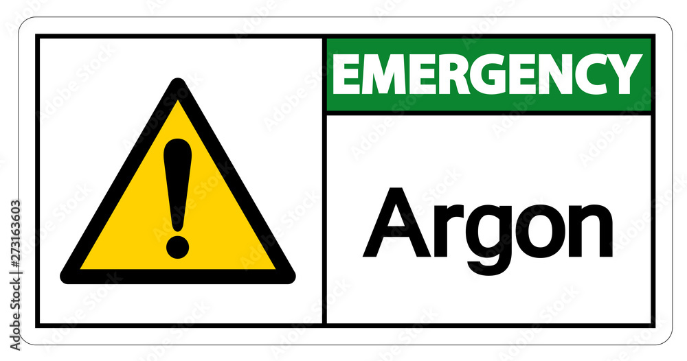 Emergency Argon Symbol Sign Isolate On White Background,Vector Illustration Emergency Argon Symbol Sign Isolate On White Background,Vector Illustration