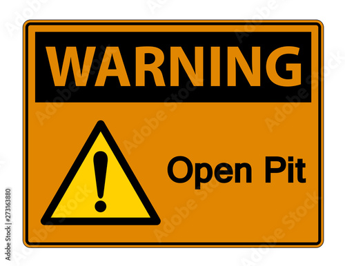 Warning Open Pit Symbol Sign Isolate On White Background,Vector Illustration
