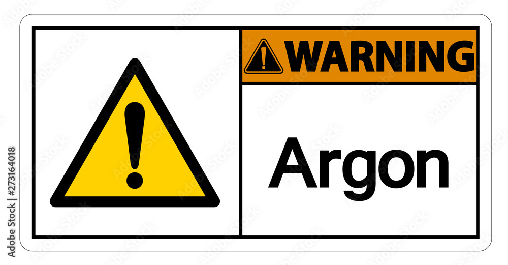 Warning Argon Symbol Sign Isolate On White Background,Vector Illustration Warning Argon Symbol Sign Isolate On White Background,Vector Illustration