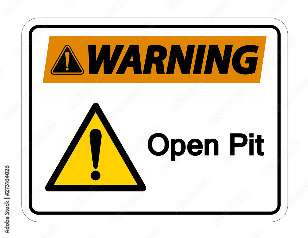 Warning Open Pit Symbol Sign Isolate On White Background,Vector Illustration Warning Open Pit Symbol Sign Isolate On White Background,Vector Illustration