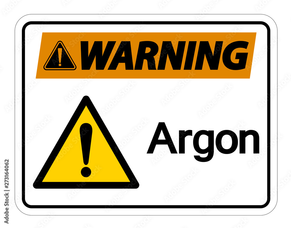 Warning Argon Symbol Sign Isolate On White Background,Vector Illustration Warning Argon Symbol Sign Isolate On White Background,Vector Illustration
