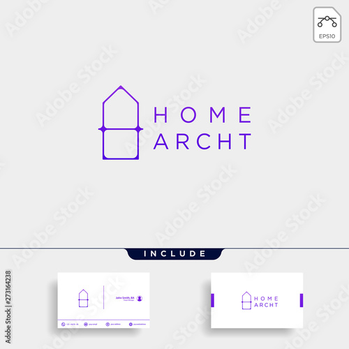 home architect logo minimalis design vector icon element