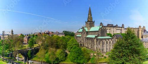 Panoramic Glasgow Cathedral is the oldest cathedral on mainland and is the oldest building in Glasgow and also called St Mungo Cathedral , Scotland