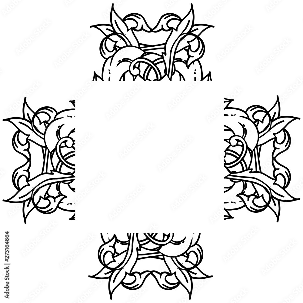 Vector illustration various flower frame for decoration art of style modern Vector illustration various flower frame for decoration art of style modern