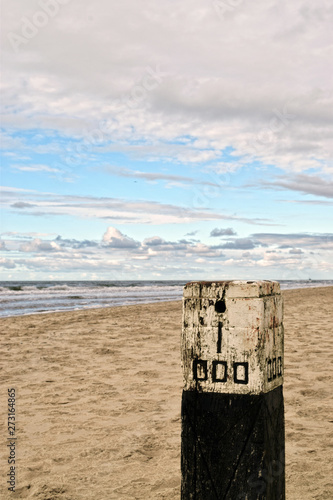 Pillar on beach