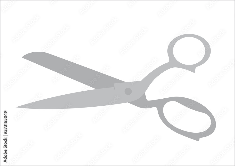 Vector old grey scissors. Isolated on white background Vector old grey scissors. Isolated on white background