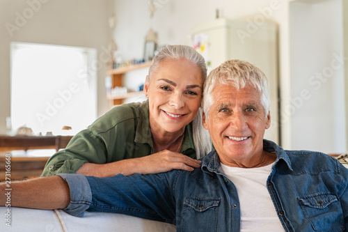 Senior couple relaxing at home