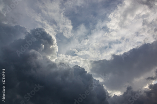 Dramatic sky background with stormy clouds, natural texture © Arkadii Shandarov