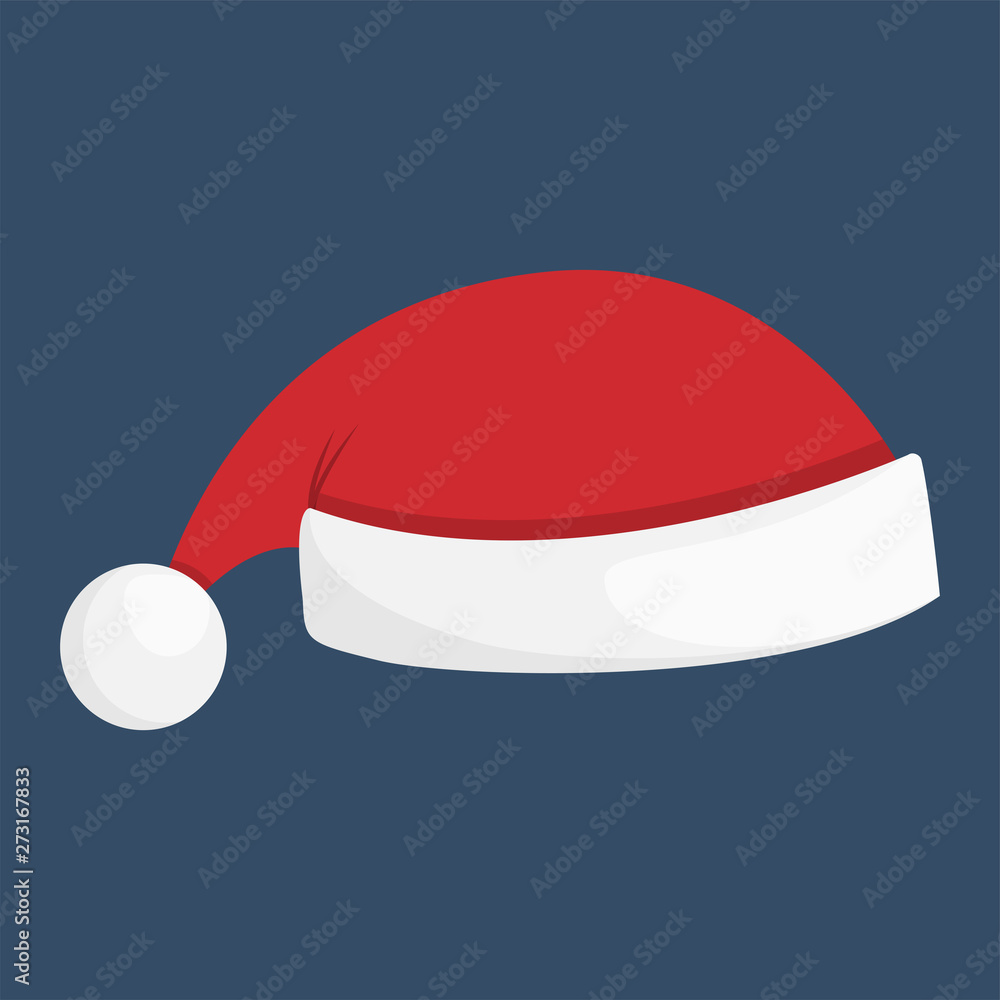 Santa Claus hat on the dark blue background, vector illustration Santa Claus hat on the dark blue background, vector illustration