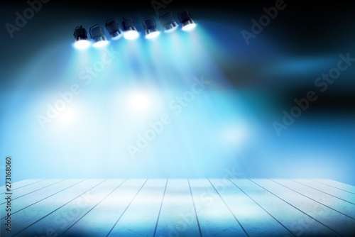 Theatrical performance. Stage during the show. Vector illustration.