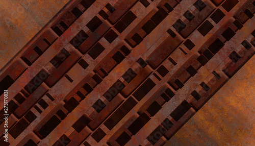 metal rusty scifi industry wall