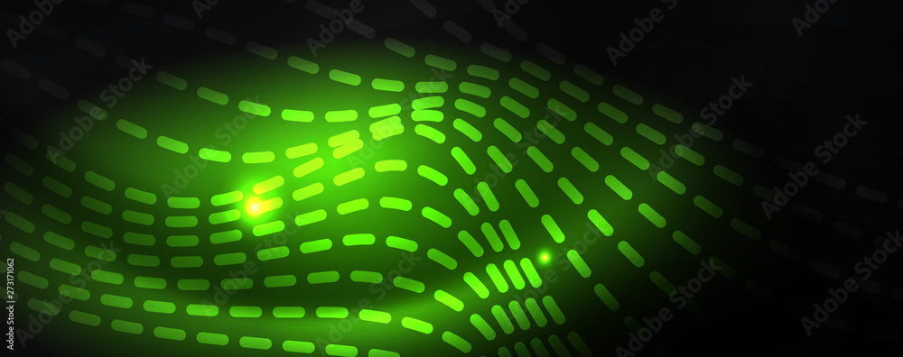 Smoky glowing waves in the dark. Dark abstract background with neon color light and wavy lines. Vector Smoky glowing waves in the dark. Dark abstract background with neon color light and wavy lines. Vector