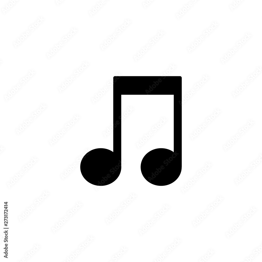 Music note vector icon. Sound, song and melody symbol. Music note vector icon. Sound, song and melody symbol.
