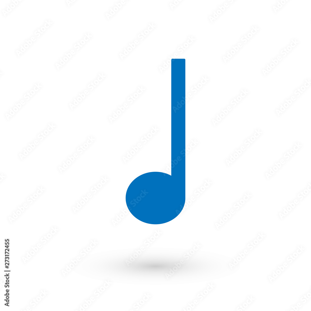 Music note vector icon. Quarter. Sound, song and melody symbol. Music note vector icon. Quarter. Sound, song and melody symbol.