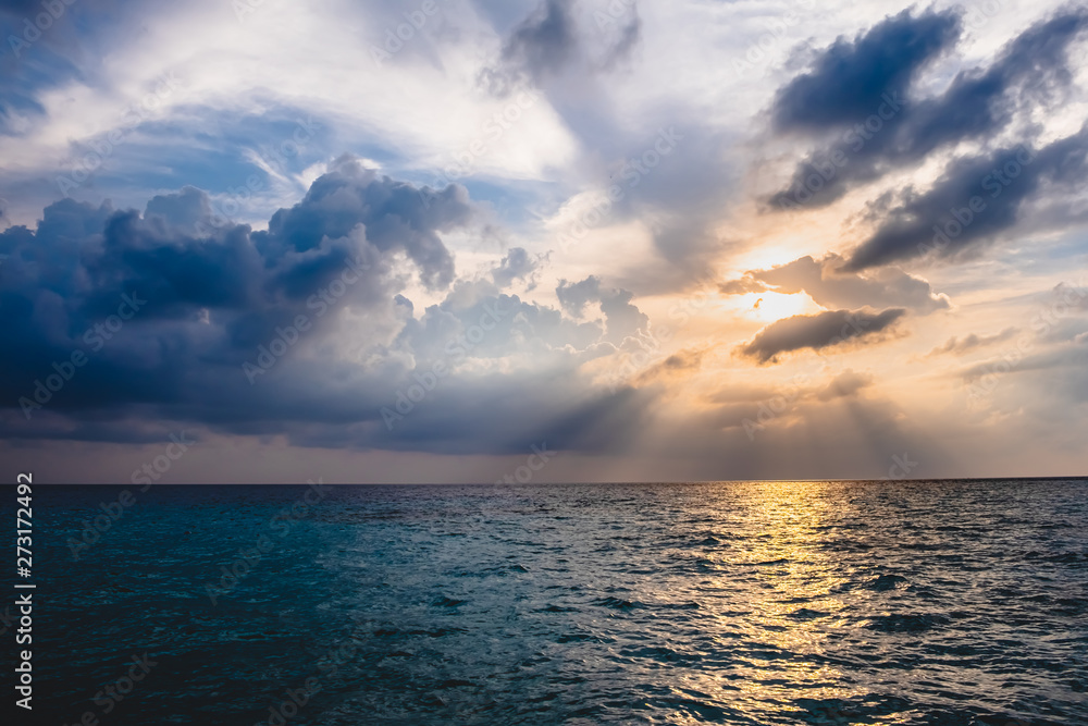 Beautiful sunset above the sea Beautiful sunset above the sea