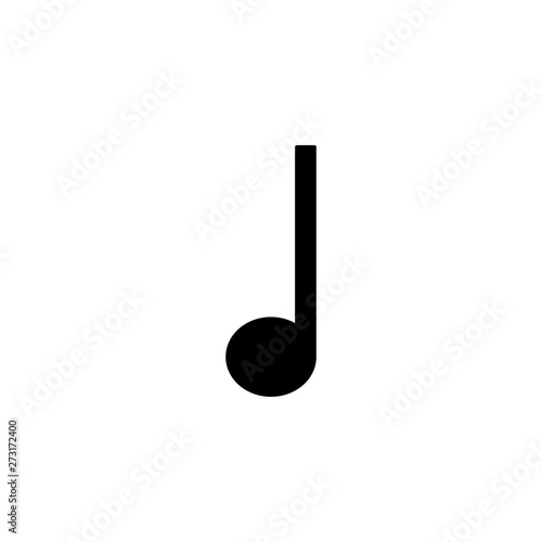 Music note vector icon. Quarter. Sound, song and melody symbol.