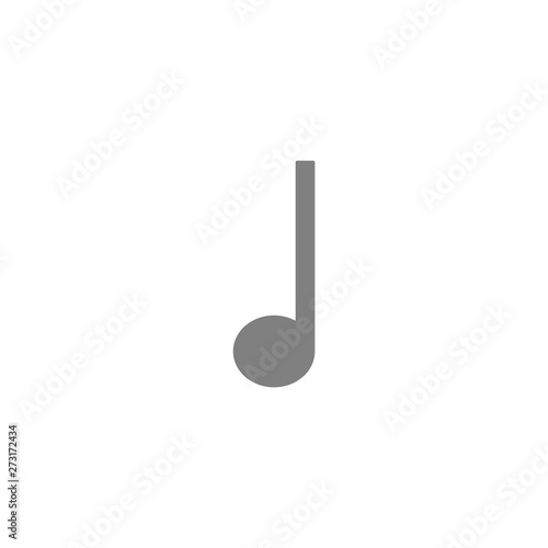 Music note vector icon. Quarter. Sound, song and melody symbol.