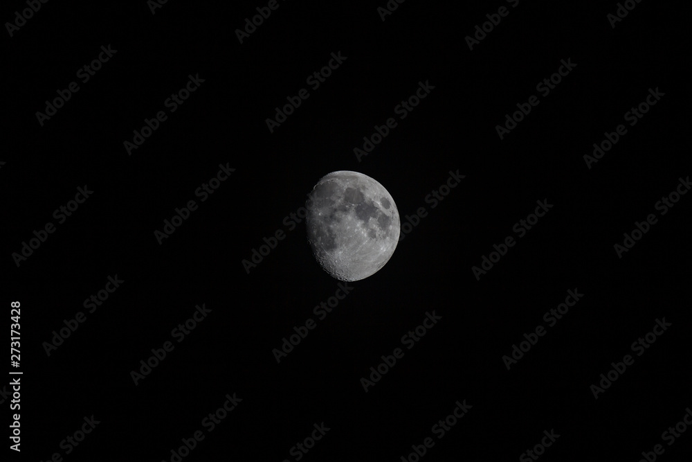 The Moon in the Night time with Black sky background The Moon in the Night time with Black sky background