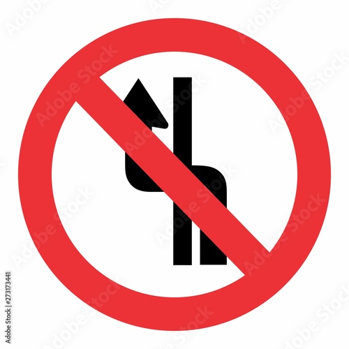 No change lane traffic sign