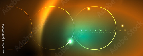 Shiny neon lines template - northern lights glowing blur lines. Futuristic style glow neon 80s disco club or night party techno template