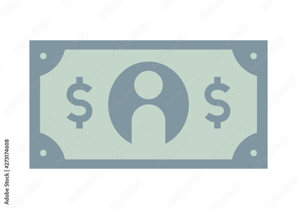 Us dollar bill flat vector icon Us dollar bill flat vector icon