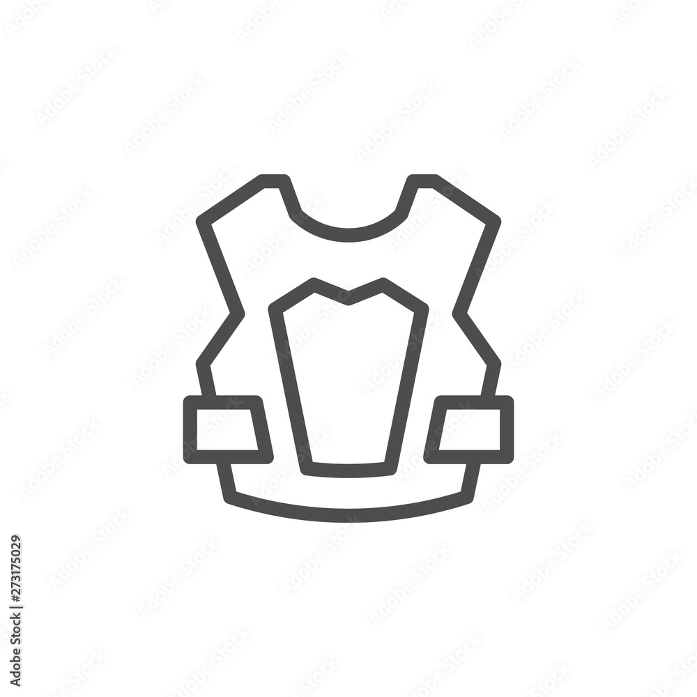 Bulletproof vest line outline icon Bulletproof vest line outline icon