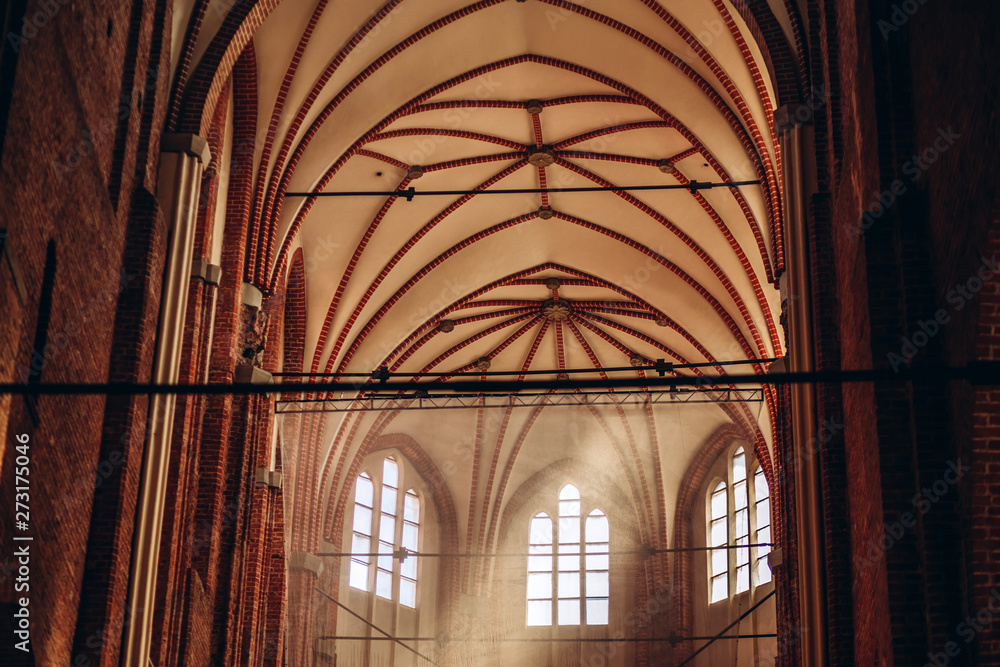the Interior of the Gothic Cathedral