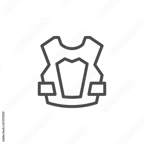 Bulletproof vest line outline icon