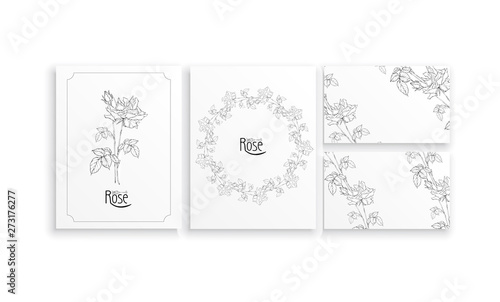 vector floral arrangement with rose flowers and rose buds