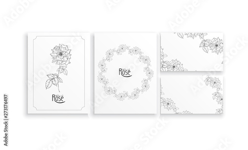 vector floral arrangement with rose flowers and rose buds