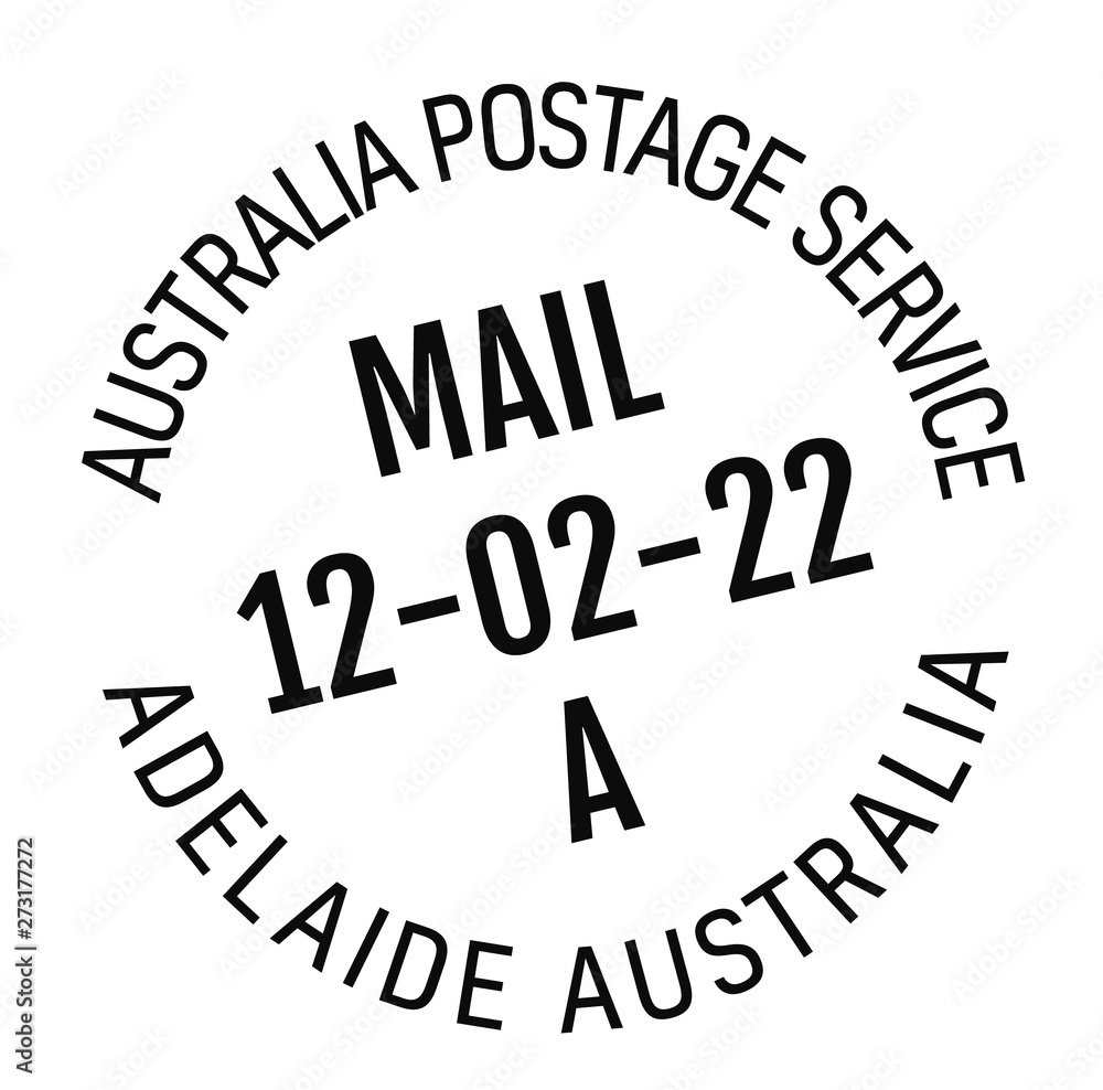 ADELAIDE, AUSTRALIA mail delivery stamp ADELAIDE, AUSTRALIA mail delivery stamp