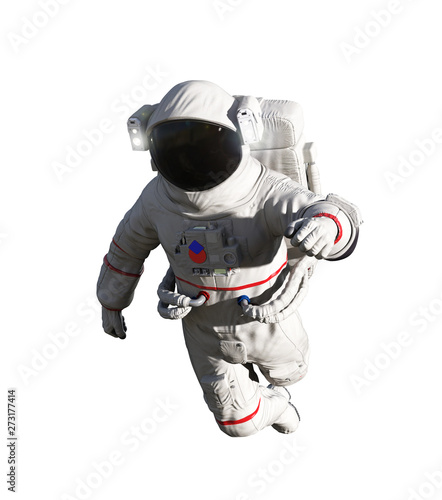Картината върху платно Astronaut isolated on white background. Floating