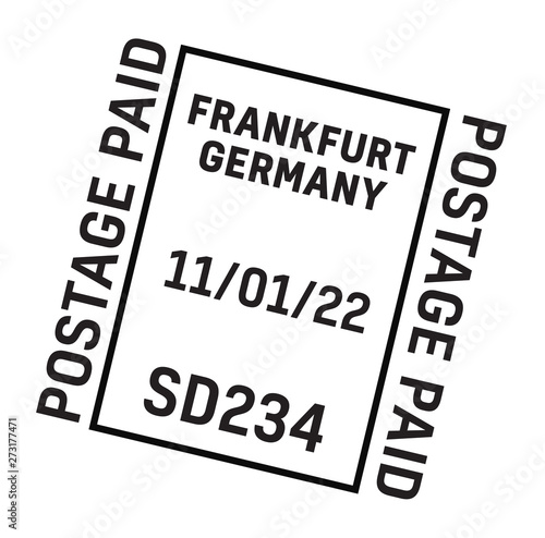 FRANKFURT, GERMANY mail delivery stamp