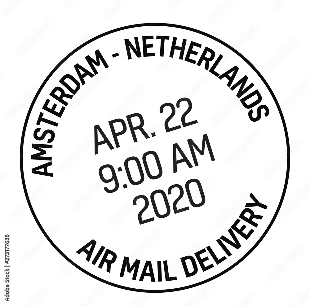 AMSTERDAM, NETHERLANDS mail delivery stamp