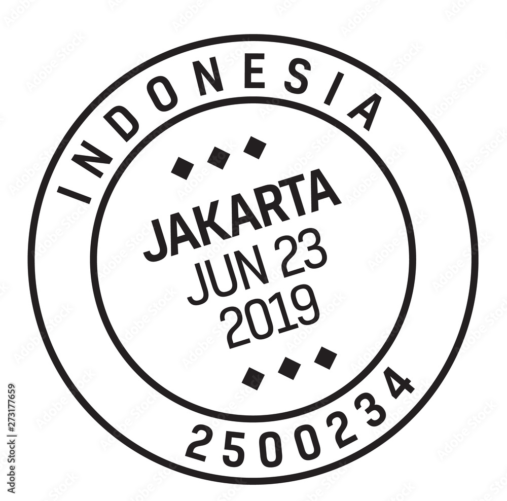 JAKARTA, INDONESIA mail delivery stamp