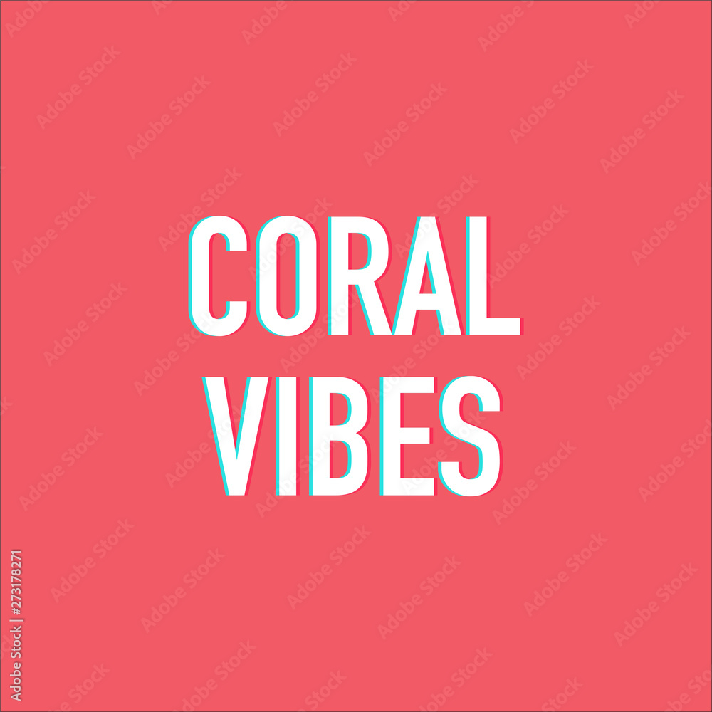 summer vibes on living coral background banner